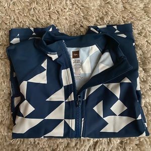 {Tea Collection} Navy Geo print zip rashguard EUC